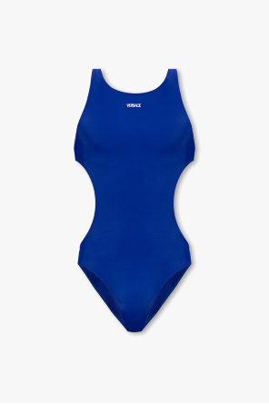 ワンピース水着 VERSACE SS25 SWIM ONE POIECE LYCRA (1018116 1A129141B000) VERSACE One Shoulder One Piece in Black in Nero | REVOLVE